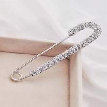 4 件/10 件，尺寸为 5.8*1.4 厘米（2.28*0.551 英寸），女士水钻胸针金银色安全别针胸针翻领别针徽章毛衣裙服装装饰帽子配饰，适合各种搭配 - 彩色 - 查看 6