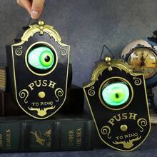 Timbre de Halloween con un solo ojo, luz LED eléctrica decorativa con sonido que emite un globo ocular, timbre para barra, truco para habitación secreta, accesorios, pilas no incluidas.