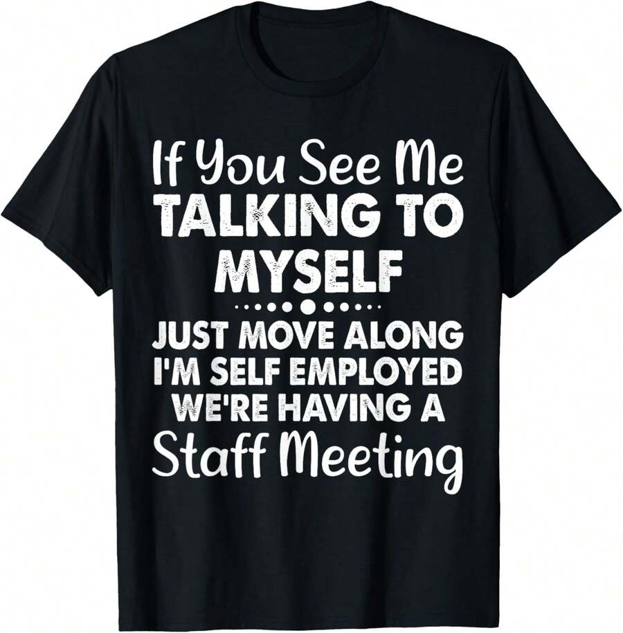 Men's Funny T-Shirt Graphic T-Shirt For Men Funny, If You See Me Taking To Myself T-Shirt. Joke Sarcastic Tee T-Shirt Soft Fabric, Breathable, Comfortable Short Sleeve T-Shirts Perfect For Summer - Talking to Myself - 查看 1