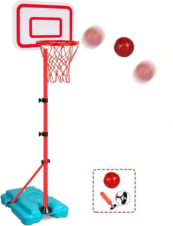 Portable Basketball Hoop Stand System Indoor Outdoor Basketball Training Adjustable Height 2.9 Ft-6.2 Ft Basketball Hoop