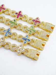 قلادة بسلسلة إسورة ذات أربعة أوراق شبه منحرفة وطراز أوربي أمريكي، موضة أنيقة وعصرية للرجال والنساء