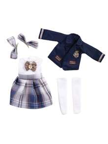1pc 30cm Doll Outfit Six-Piece OB11 Y2K Style Fashion Set, School Uniform Clothing (Clothes Only). Good Meaning. (Note: Some Small Accessories On The Clothes May Be Randomly Included, But The Style Will Be The Same.) - Multicolor - View 18