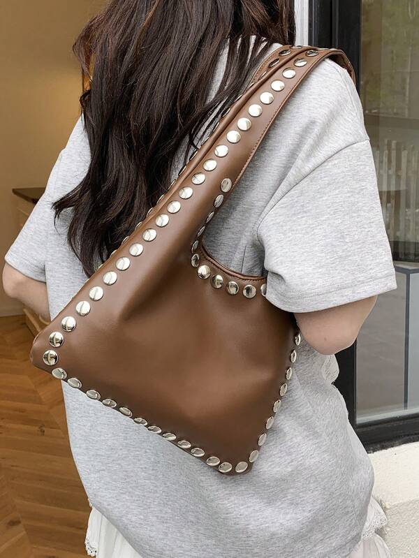 Gepersonaliseerde klinknageldecoratie, casual luxe niche schoudertas, premium kwaliteit