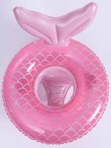 1 件儿童加厚双气室防倾覆美人鱼充气游泳圈，救生衣游泳池水上玩具，适合幼儿和儿童，男孩和女孩 - 彩色 - 查看 5