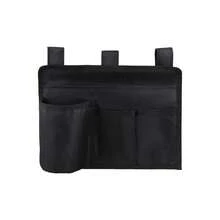 Bolsa de almacenamiento para mesita de noche, bolsa colgante conúltiples bolsillos, organizador de accesorios para cama, dispositivo de tela Oxford para litera de dormitorio, libro de Hospital AAYG - Negro - Ver 2