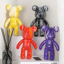 1pc (Only Blank Figurine, Painting Kit Not Included) DIY Gift Graffiti Painting Figurine, Fluid Bear Paints, Flowing Cute Bear Painting Creative Painting Supplies DIY Painting Set, Creative Home Decor Handmade Doll Small Statue Doll, Birthday/Valentine's Day Gift. (Random Style, Color With Slight Variations)