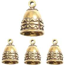 4 Pcs Small Bells Vintage Brass Hanging Bells For Home Drations Crafts Ornaments Pendants For Keychain Christmas - Multicolor - View 3