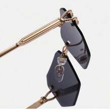 Fashionable Travel Glasses, Rimless Polygonal Cut-Edge Glasses For Women