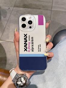 Custodia per telefono alla moda con design a pillola XANAX Calm, compatibile con Apple 16 15 14 13 12 11 Pro Max XR 8 7 Plus, S23 S24 S25 Ultra, cover posteriore trasparente morbida antiscivolo, impermeabile, antiurto, anti-graffio, versione internazionale, non la versione domestica - Trasparente - Visualizzare 5