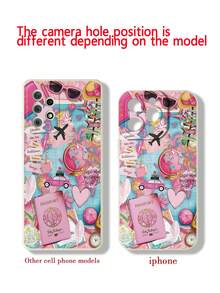 1pc Airplane Print Matte Anti-Drop Breathable Phone Case Compatible With IPhone 16/11/16Pro/16Plus/16ProMax/16E/15ProMax/13/14/12/XS/XR/7G/8P, Galaxy S25/S25Plus/S25 Ultra/A16/A36/A26/A56/A50/A12/A32/A52/A72/A51/A21S/A13/A14/S24/S24Plus/S24Ultra/S20/S23/S22/A53/S20FE/S21, Mi 11/12Pro/12/12X/13Pro/14Pro/15Pro/X3Pro, 10/9/Note9/12C/Note11Pro/Note8Pro/9C/9A - Multicolor - View 5