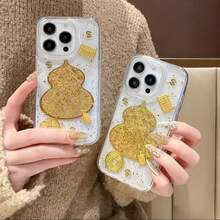 1PS New Year Gourd Abacus Gold Foil Glue  Case 13/14/15/16 16Pro Max Wealth Prosperity - White - View 4