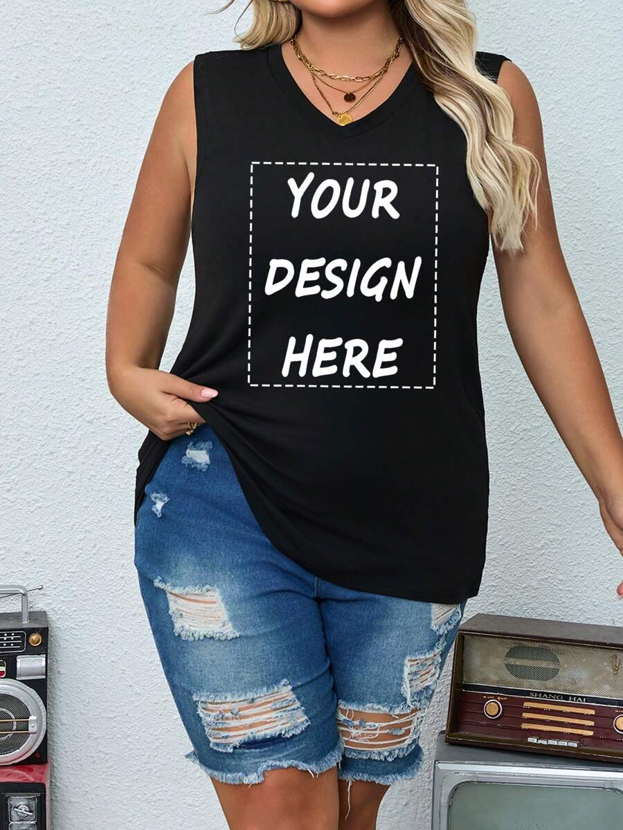 Pijama personalizado de talla grande para mujeres con top de tirantes estrechos, añade tu texto, elige tu color y tipo de letra favoritos, diseña tu propia parte superior impresa personalizada, tops personalizados para mujer, regalos para novia/miembros de la familia, regalos del Día de la Madre, regalos de cumpleaños, regalos de boda y talla grande. Personalización de texto, tops, tops de mujer con estampado, tops de verano personalizados de manga corta, vacaciones