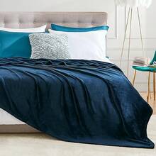 Sofa Blanket Living Room Cover SetFleece Blanket Twin Size, Soft Cozy Twin Blanket, Fuzzy Flannel Blanket Bed, Sofa, Couch, Travel, Camping, 60 X 80 Inches - 藏蓝色 - 查看 9