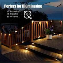4/8/12/16/24/32 Pieces Outdoor Step Lights Outdoor Wall Lights, Solar Lights Rechargeable No Need To Charge For Lighting, Suitable For House Fence, Lawn Steps Lighting