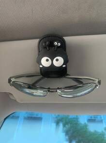 1/2pcs Magnetic Car Sunshade Glasses Clip - Cute Coal Design, Multi Functional Car Glasses Clip, Strong Magnetic Bracket For Fashionable Glasses, Sunshade Storage Glasses Clip, Car Interior Accessories, Car Accessories | Fantastical Design | Safe Magnetic Bracket, Fashionable Car Glass Bracket.​