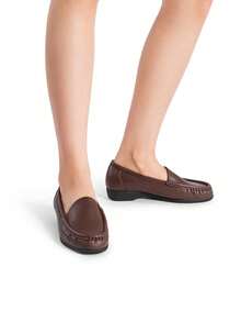 Loafers For Women Slip-On Comfortable Lightweight Womens Loafers Business Casual Work Office Loafer Shoes With Arch Support - Brown - View 3