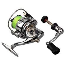 Compact Mini 100 Spinning Fishing Reel - Stainless Steel, High-Speed 4.3:1 Spinning Fishing Gear Ratio With Interchangeable Rocker Arm & Included 109yd Line, Perfect For Carp Fishing And Saltwater Fishing, Portable Angling Supplies