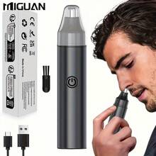 Electric Nose Hair Trimmer, Professional Painless Nose And Ear Hair Trimmer For Men And Women, Stainless Steel Blades, Dual Edge Blades, Quiet And Efficient, Easy To Clean, 500mAh Battery Capacity - Black - View 2