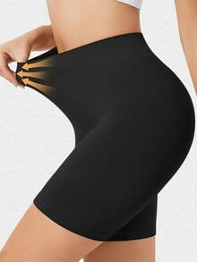 3pcs/Pack Women's Comfortable Seamless Smooth Lining Shorts, Suitable To Wear With Dresses - Black - View 4