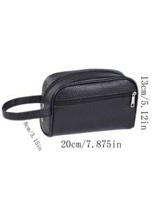 1 pieza, patrón de guijarros, monocromo, bolsa de hombre, negra, de negocios, de PVC, bolsa de aseo, impermeable, bolsa de baño, bolsa de almacenamiento de artículos de viaje Dinero viejo