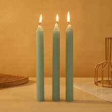 25cm(Approx.10in) / 20cm(Approx.8in) Minimalist Vertical Stripe Candles, Red/White/Blue/Green/Purple/Gray/Yellow/Orange/Pink/Black/Rose Red, Colored Candles, 8 Hours Burning Time/Pc, Geometric Striped Design, Suitable For Home Decor, Wedding, Gifts, Parties, Unscented Candles, Romantic Decorations, All Season - Multicolor - View 8