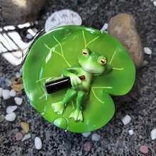 Jetec Miniature Frog Garden Statue, Green Frog Statue Outdoor Decoration Courtyard And Garden Decoration Fairy Birthday Relocation Gift Home Accessories Lawn Decoration (Simple Style)