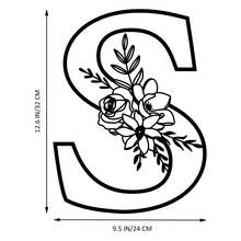 1 pieza Cartel de metal con Flor y Letra, Combinación personalizada de nombres, letras iniciales y palabras, Decoración de pared de arte de metal, Decoración DIY de fondo de boda, Regalo para el hogar