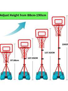 Portable Basketball Hoop Stand System Indoor Outdoor Basketball Training Adjustable Height 2.9 Ft-6.2 Ft Basketball Hoop
