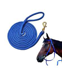 Nylon Horse Lead Rope, Double Braided Horse Lead With Quick Release Snap Clip, Soft Comfortable Handle, Suitable For Daily Use And Competition Equestrian Tack