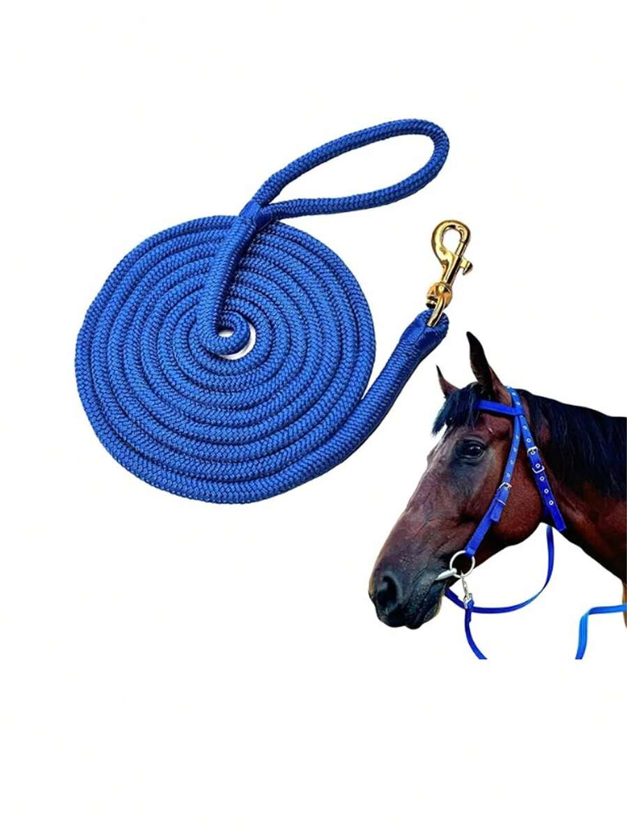 Nylon Horse Lead Rope, Double Braided Horse Lead With Quick Release Snap Clip, Soft Comfortable Handle, Suitable For Daily Use And Competition Equestrian Tack