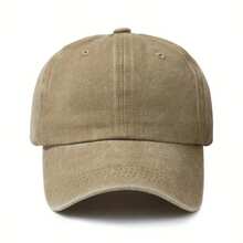 1pc Fashion Solid Color Washed Vintage Thick Baseball Cap - A - View 16