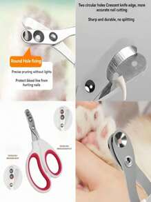 Coupe-ongles pour chat professionnel avec garde et trou rond anti-saignement - parfait pour les chats de toutes tailles et races