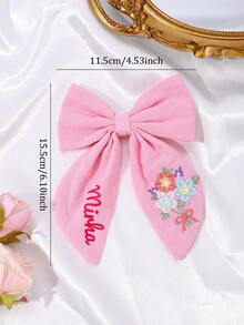 1 قطعة مشبك شعر مطرز بشكل فيونكة مخصص للبنات، فيونكة مطرزة بالأزهار جميلة، مناسب لتزيين الشعر اليومي، هدية للأطفال البنات، متعدد الوظائف، زخرفي، بحرف، أنيق، حديث، ملون، جميل، مريح، مخصص، شخصي، فريد، هدية مثالية للرجال والنساء - فيونكة زهور مطرزة باللونين الوردي والأرجواني - مشاهدة 9