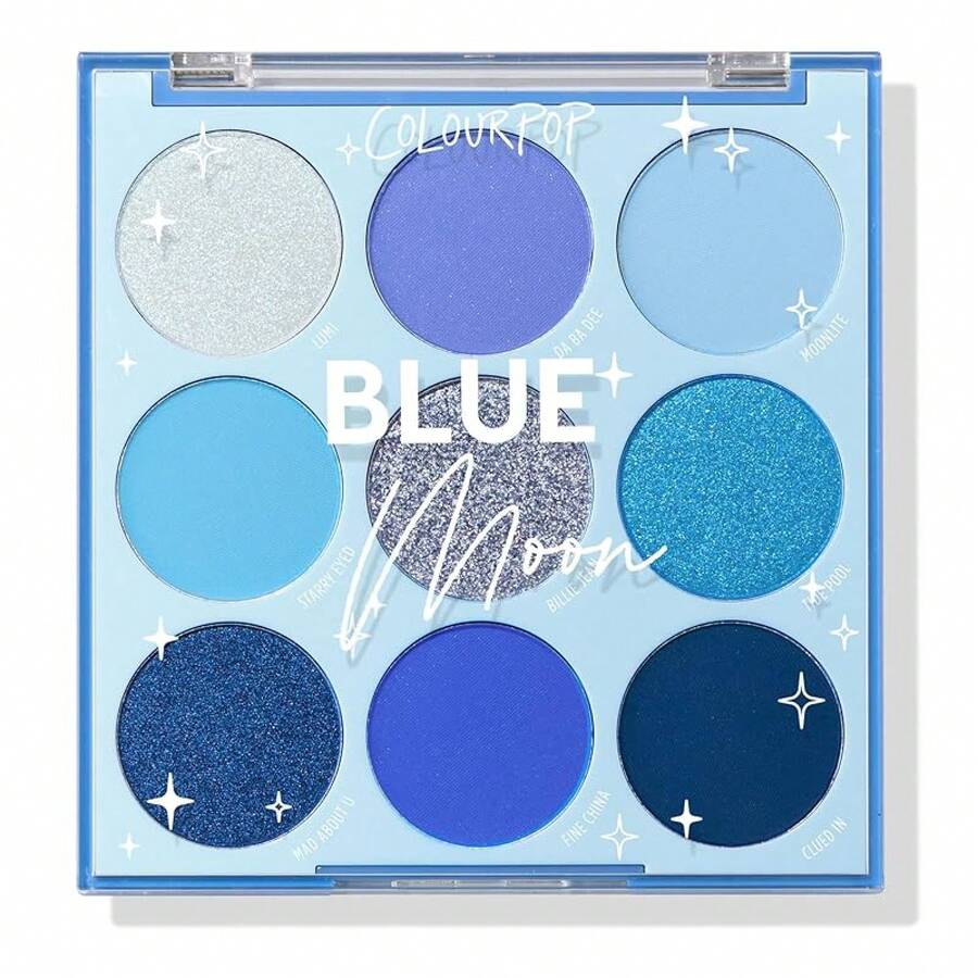 ColourPop Going Coconuts Nude Eyeshadow Palette - Cool-Toned Brown Eye Makeup Palette With 9 High-Pigment Matte And Shimmer Eyeshadow Finishes - Ultra-Velvety, Long-Wearing Formula (0.3 Oz) - Blue Moon - 查看 1