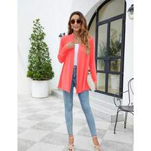 Newchoice Womens Casual Lightweight Long Sleeve Cardigan Soft Drape Open Front Fall Dusters (S-3XL) - Coral Pink - View 8