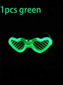 Gafas con forma de corazón con LED para suministros de fiesta en la oscuridad, gafas de sol con forma de corazón con LED, gafas luminosas, suministros de fiesta que brillan en la oscuridad, gafas con LED neón que brillan, gafas con LED para suministros de fiesta que brillan en la oscuridad, gafas de sol brillantes, suministros para fiestas al por mayor, fiestas de carnaval, Hawái, temporada de graduación, decoraciones para fiestas de cumpleaños, suministros para fiestas solteras