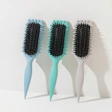 1 pieza Cepillo de pelo, cepillo rizado de cerdas de jabalí para peinado, diseño talla grande reciente de 2025 para definir y dar forma a los rizos, ideal para que las mujeres den estilo a su cabello rizado