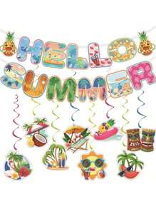 Set Of Summer Beach Party Decorations Spiral Hanging Banner Festive Party Decorations To Enhance Your Celebrations Vibrant Colorful Party Decorations Perfect For Beach Themed Events And Summer Parties