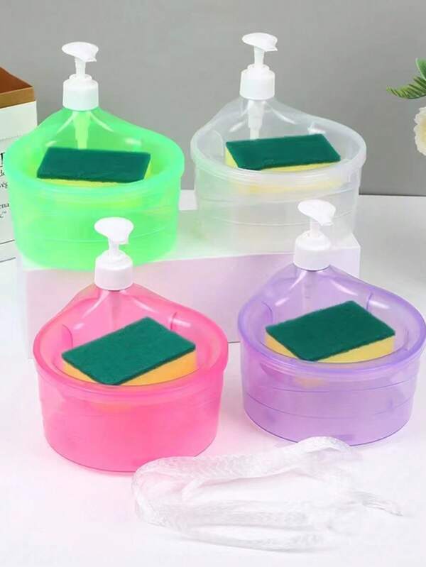 1 pieza, Dispensador de jabón con cepillo para lavar platos Dispensador de baño de cocina Dispensador de líquido automático Caja dispensadora de jabón
