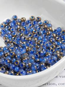 [Mitad Dorado Turquesa] Cuentas espaciadoras circulares de alta calidad de 20g y 4mm de mitad dorado y mitad turquesa, aptas para hacer joyas DIY como pulseras, aretes, collares. Múltiples colores disponibles de cuentas cerámicas semi, materiales para manualidades de joyería y cuentas sueltas circulares para hacer joyas a mano.