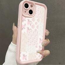 Pink Floral Patchwork Fabric Design Cute Bows  Black Phone Case For IPhone X/XS/11/12/13/14/15/16 Pro - Sleek & Durable Cover For Cool Guys & Girls, Anti-Scratch With Full Camera Protection - Perfect Unisex Gift, Stylish & Durable - Ideal Gift For Boyfriend/Girlfriend - Hồng - Xem 4