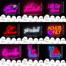Let's /Adults Only/It's A Vibe/Live Nudes Neon Sign,Vibrant Lady Neon Sign For Wall Decor Letter LED Lights, For Bedroom, Dormitory, Bar, Man Cave, Birthday, Wedding, Parties, Home Decor, Girls Room, USB Power Supply Can Be Reused, Comes With Accessories, Easy To Install.