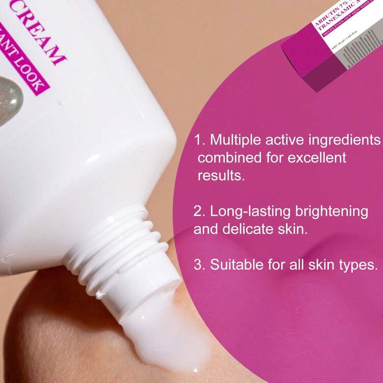 7%熊果提取物+4%氨甲环酸乳膏，含70,000ppm熊果提取物、40,000ppm氨甲环酸、烟酰胺、谷胱甘肽，适用于淡化色斑、雀斑、瑕疵和色素沉着，50毫升 - 無色 - 查看 5