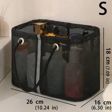 1 件装便携式网状淋浴架，适用于大学宿舍必备，淋浴架宿舍带 8 个口袋，大容量，适合海滩、游泳、健身房的淋浴袋