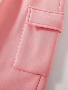 Tween Girl Cartoon Butterfly Print Crew Neck Sweatshirt And Sweatpants Set