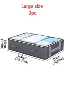 1pc/2pcs Foldable Under Bed Storage Boxes, Classic Fabric Organizer Boxes, Large Capacity For Storing Blankets, Towels, Quilts, Sweaters, Pillows, Linens, Packaging Papers - Zippered Multi-Purpose Home & Room Storage, Under Bed Storage