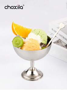 choxila 1pc Stainless Steel Dessert Cup, Snack Bowls, Serving Bowls (Removable), Ice Cream Cups – Perfect For Afternoon Tea, Bedroom, And Living Room Use - Silver - View 10