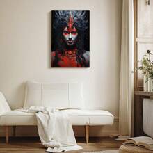 1pc Framed Canvas Poster, Goddess Of Demons, Blood-Red Decor, Fantasy Art Style Wall Art Canvas Paintings, Ideal Gift For Bedroom Living Room Corridor, Wall Art, Wall Decor, Winter Decor, Room Decoration, 2D Flat Print, Not 3D - Nhiều màu - Xem 4