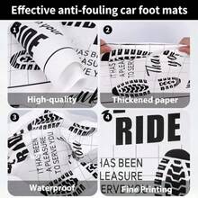 500Pcs Paper Floor Mats For Cars Disposable White Automotive Floor Mats Kraft Paper Waterproof Car Foot Pads Protective Papers Thank You Mats For Car Detailing Auto Dealership 20" X 16" - as pic - View 3
