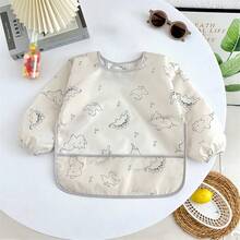 1/5pcs Children Long Sleeve Feeding Bibs, Baby Feeding Aprons To Prevent Soiled Clothes - Multicolor - View 9